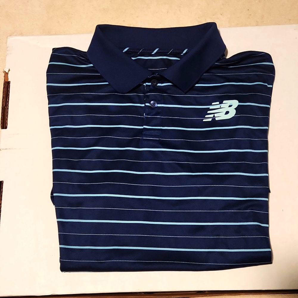 NEW BALANCE, Men's Large Collared Short Sleeve button down Tennis